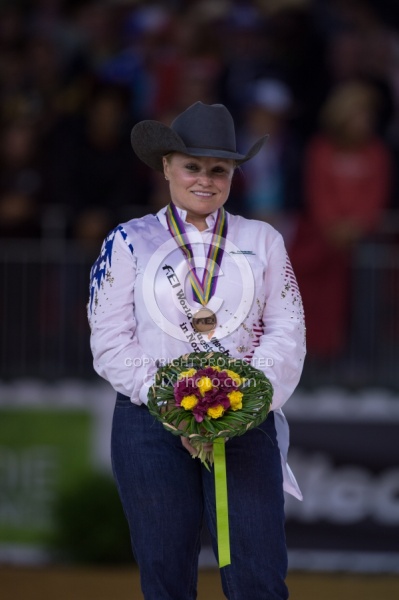 Mandy McCutcheon Bronze Ind Reining WEG 2014 Normandy, France