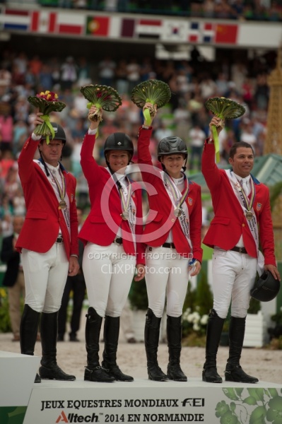 U.S. Show Jumping Team Bronze Medal winners WEG 2014 Normandy, F US Team Bronze Medal